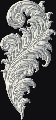 Acanthus Leaf CNC relief carving heightmap