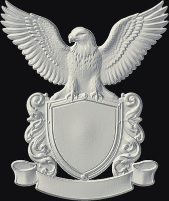 American Eagle with Shield CNC relief carving heightmap