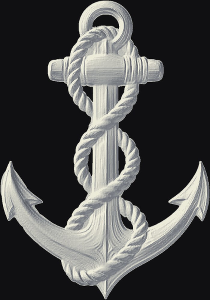 Anchor 3D relief heightmap preview for CNC carving
