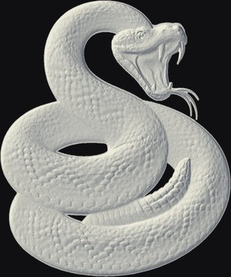Coiled Rattlesnake CNC relief carving heightmap