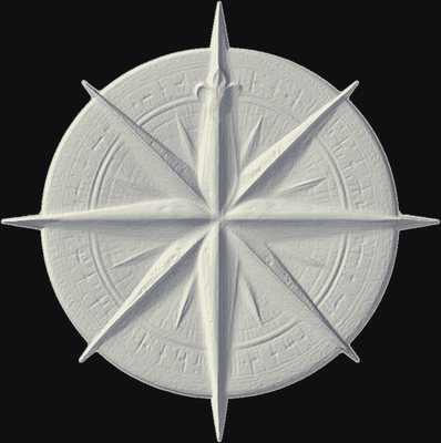 Compass Rose CNC relief carving heightmap