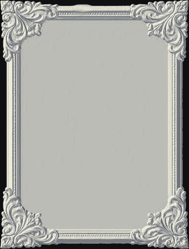 Decorative Frame 3D relief heightmap preview for CNC carving