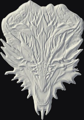 Dragon Head Relief CNC relief carving heightmap