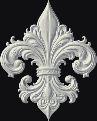 Fleur-de-lis CNC relief carving heightmap