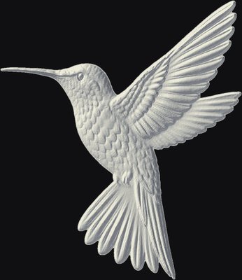 Hummingbird 3D relief heightmap preview for CNC carving