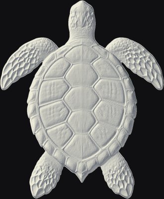 Sea Turtle 3D relief heightmap preview for CNC carving