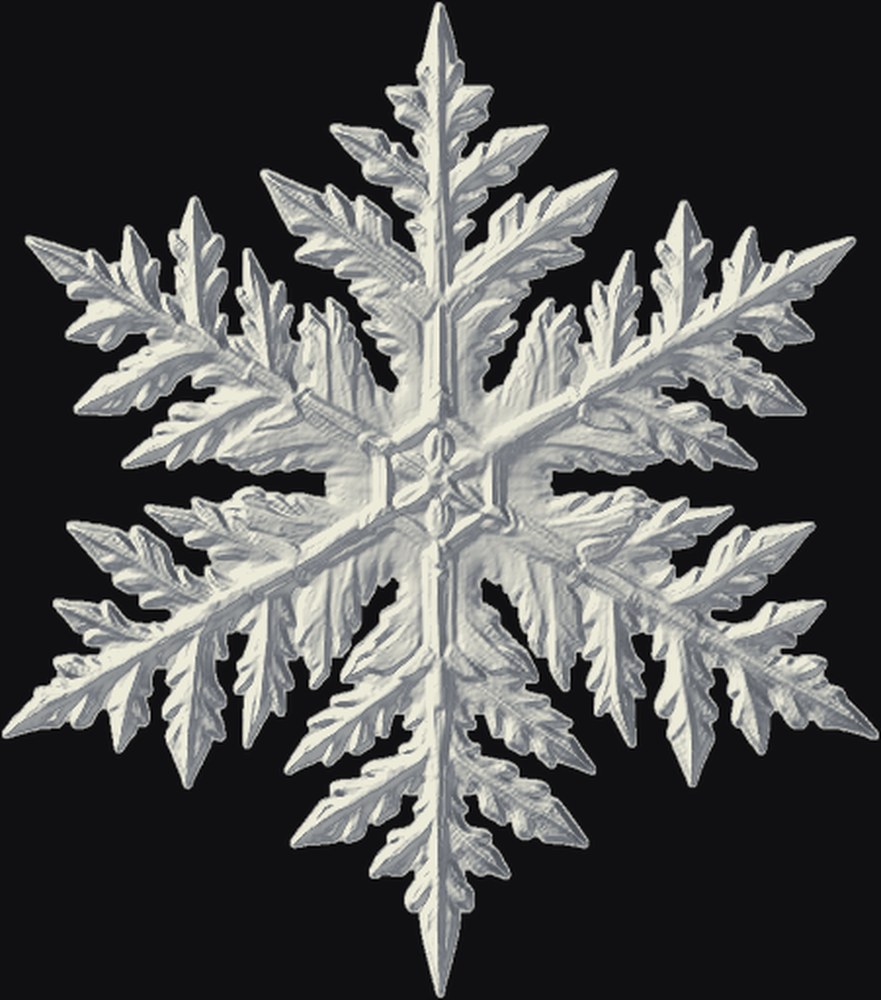 Snowflake 3D relief heightmap preview for CNC carving