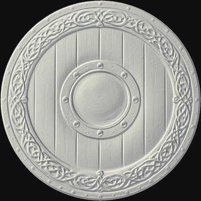 Viking Shield 3D relief heightmap preview for CNC carving